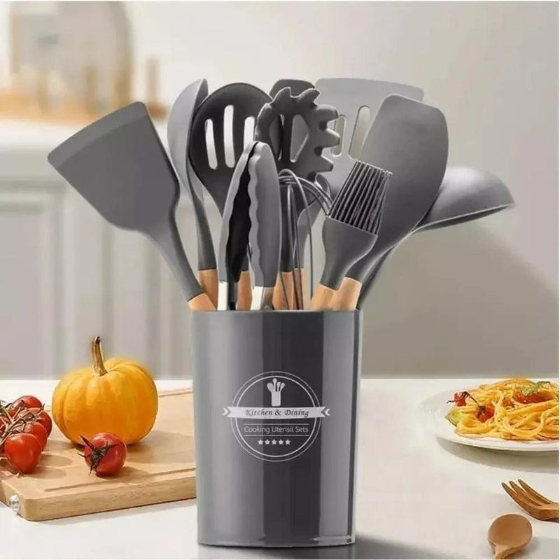 "Cozinha Prática 12: O Kit Completo de Utensílios de Silicone para Chefs Modernos!"