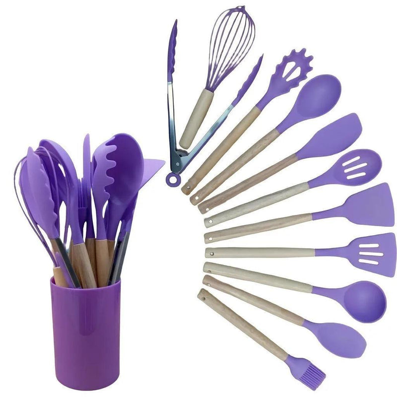 "Cozinha Prática 12: O Kit Completo de Utensílios de Silicone para Chefs Modernos!"