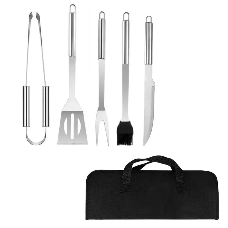 Churrasco Premium: Conjunto de Utensílios Inox Luxo