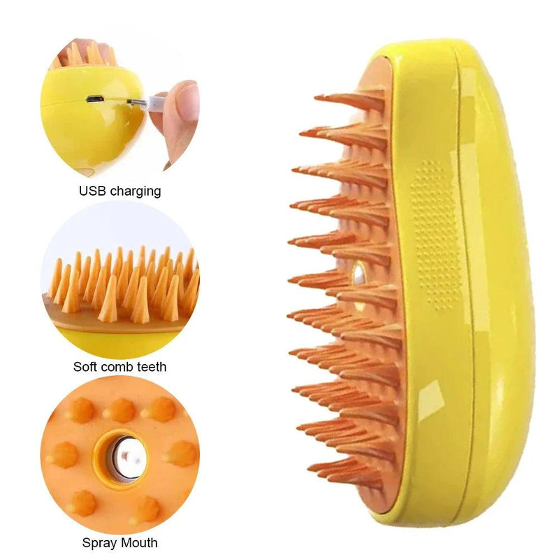 Electric Steaming Hair Brush for Cat, Steaming Brush for Massage, Removing Tangled and Loose Hair