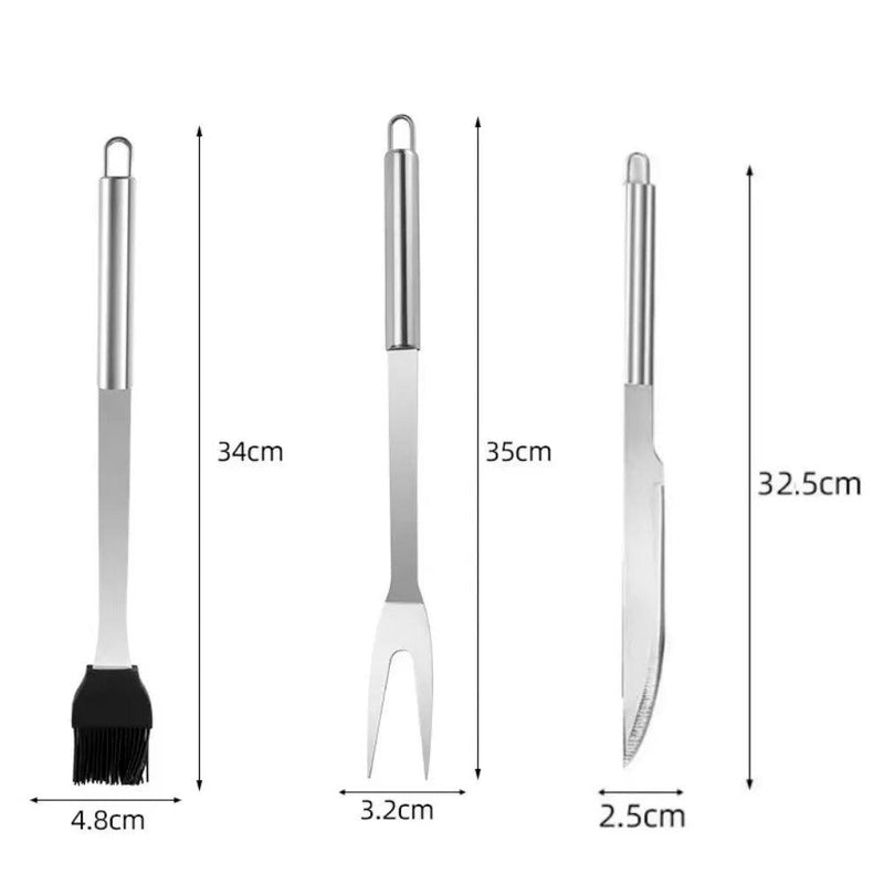 Churrasco Premium: Conjunto de Utensílios Inox Luxo