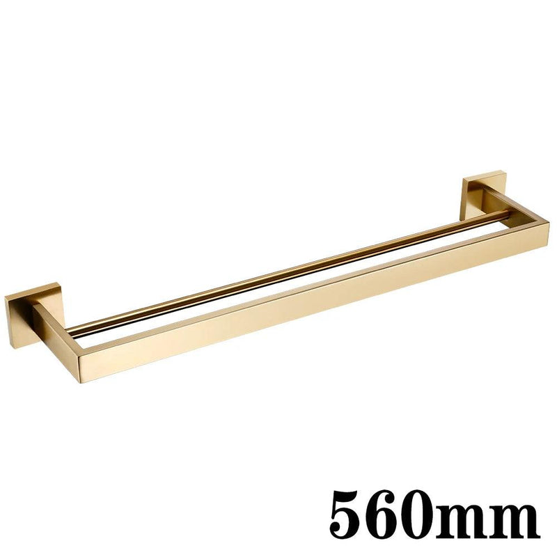 Brushed Gold Bathroom Accessories Set Toilet Brush Holder Toilet Paper Holder Towel Bar Rail Rack Hanger Hook Soap Dish Hardware - SpeedShop